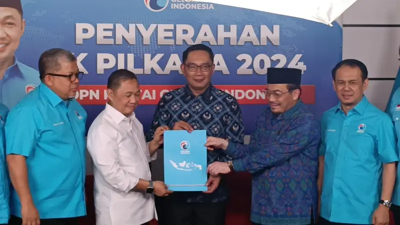 Partai Gelombang Rakyat Indonesia (Gelora) resmi memberikan dukungan sekaligus surat rekomendasi terhadap Ridwan Kamil-Suswono (Rido) untuk maju di Pilkada Jakarta 2024.