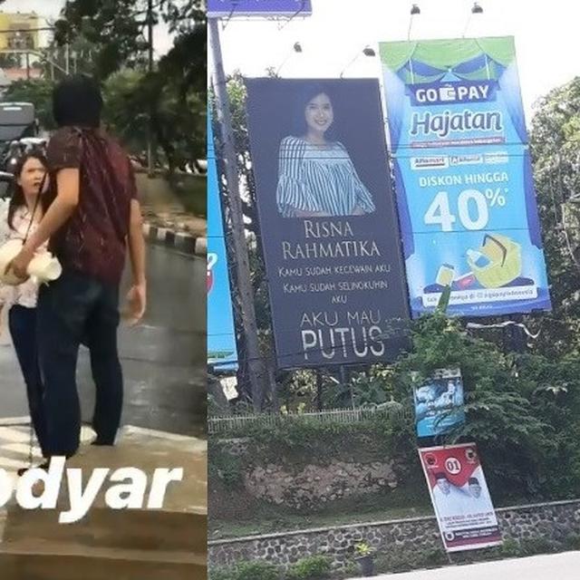 Gara Gara Selingkuh Cewek Ini Diputusin Pacar Lewat Baliho