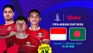 Siaran Langsung FIFA ASEAN Cup 2026 - Indonesia vs Banglades: Laga Penentu Langkah Garuda di Vidio