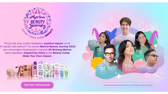 Bubah Alfian salah satu tokoh publik yang mengisi salah satu kelas dalam Marina Beauty Journey 2023. (Foto: Dok. Koleksi Marina)