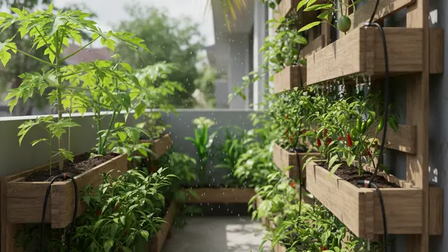 Ide Desain Kebun Buah Mini untuk Rumah Subsidi Type 27. AI