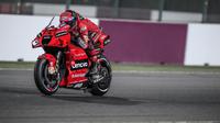 Pembalap Ducati, Pecco Bagnaia di kualifikasi MotoGP Qatar. (Twiitter/Ducati)