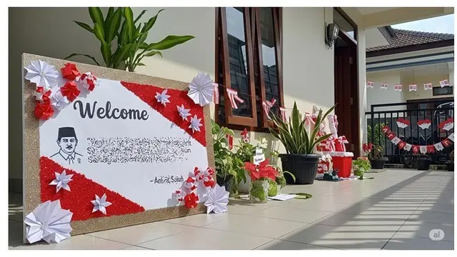 10 Potret Dekorasi Teras Rumah untuk Meriahkan HUT RI, Bernuansa Merah Putih