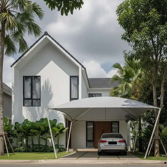 9 Model Rumah Atap Pelana Minimalis dengan Carport Baja Ringan, Makin Diminati