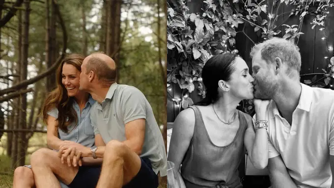 Beda Gaya Mesra Pangeran William-Kate Middleton dan Pangeran Harry-Meghan Markle Saat Rayakan Valentine