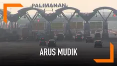 Peningkatan kendaraan mulai terlihat di tol Cipali jelang H-7 Mudik Lebaran 2019. Petugas mulai membuka 6 loket pembayaran.