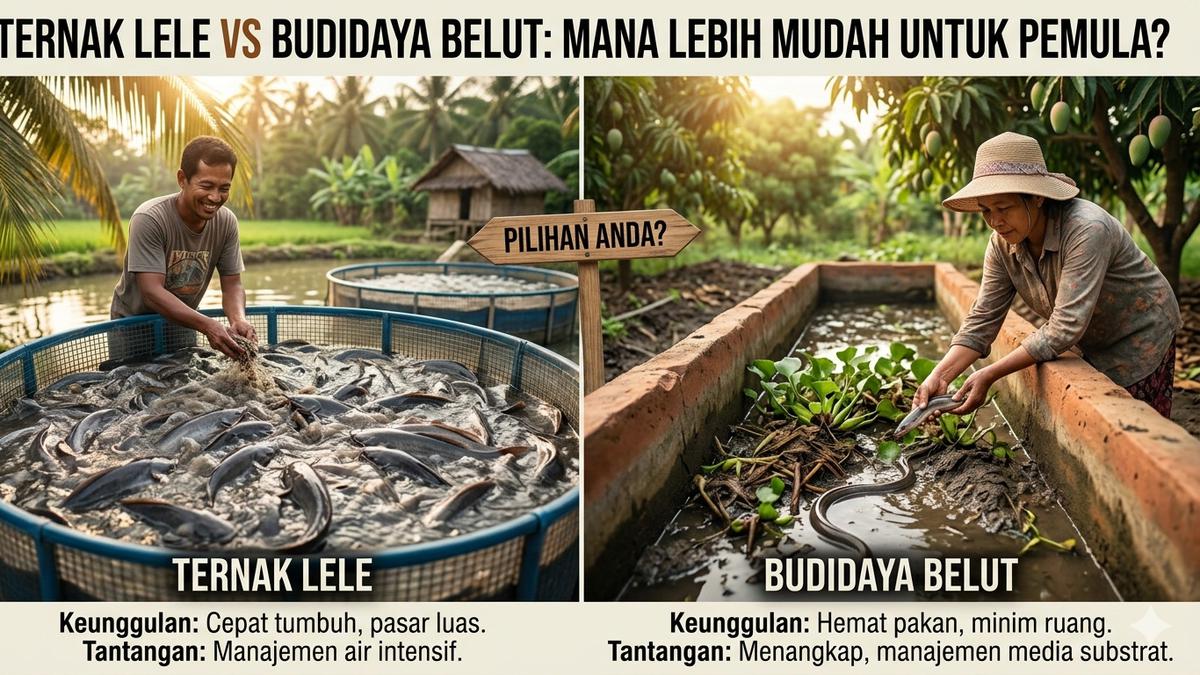 Ternak Lele vs Budidaya Belut Mana Lebih Mudah untuk Pemula? Ini Panduan Lengkapnya