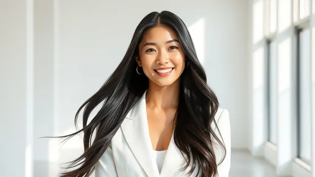 Rambut hitam berkilau