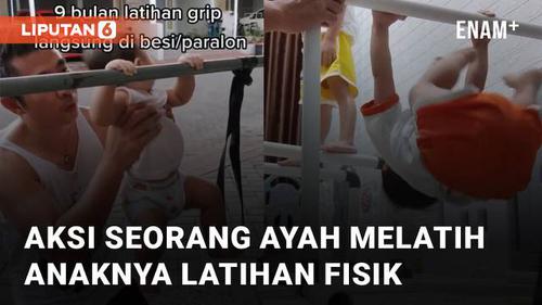 VIDEO: Latihan Fisik Sejak Bayi, Aksi Seorang Ayah Melatih Anaknya Bikin Kagum