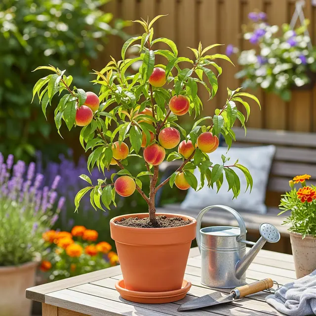 Pohon Buah Persik Mini (Gemini AI)