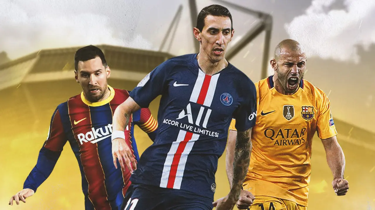 Ilustrasi - Lionel Messi, Angel Di Maria, Javier Mascherano