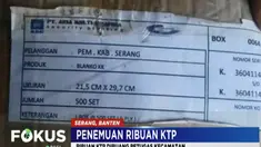Disdukcapil Serang musnahkan ribuan KTP yang dibuang di semak-semak daerah Cikande, Banten.