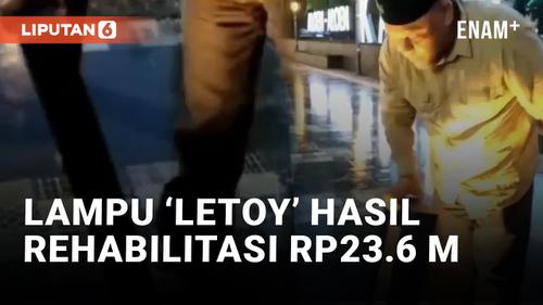 VIDEO: Duh! Tiang Lampu Hasil Rehabilitasi Alun-alun di Pekalongan Dinilai Tidak Kokoh