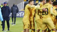 AS Roma menelan kekalahan memalukan saat bertandang ke markas Bodo/Glimt pada laga UEFA Conference League. (Mats Torbergsen/NTB Scanpix via AP)