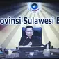 Juru Bicara Gugus Tugas Penanganan Covid-19 Sulawesi Barat Safaruddin Sanusi saat video conference terkait perkembangan kasus Covid-19 (Liputan6.com/Abdul Rajab Umar)