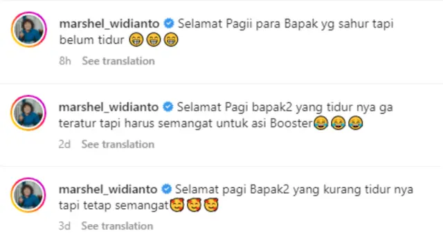 Caption Marshel Widianto yang tetap berbalut komedi.
