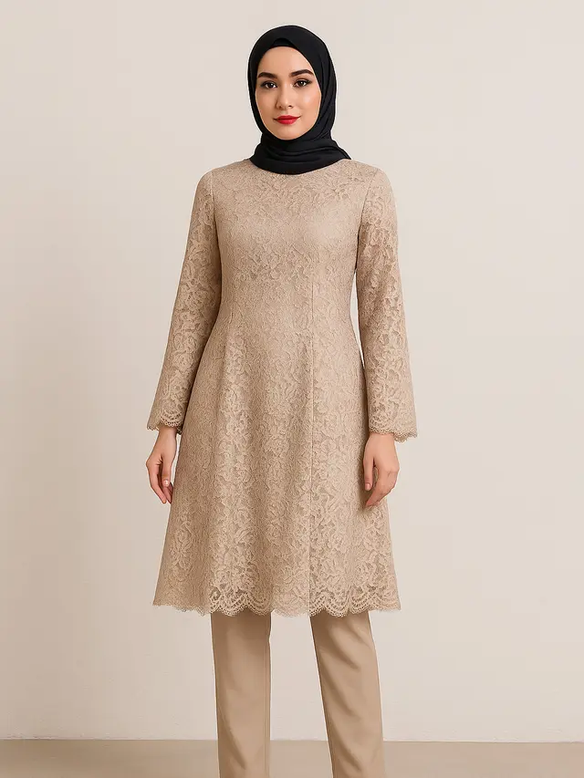 Dress Brokat Modern yang Anggun untuk Pesta