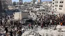 Sementara, pihak milisi Hamas membantah klaim tersebut dan menegaskan bahwa Israel hanya mencari alasan untuk menyerang warga sipil. (Omar AL-QATTAA/AFP)