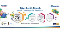 Sebagai official prestige partner Asian Games 2018, siapkan beberapa promo dan diskon pembelian tiket Asian Games 2018.