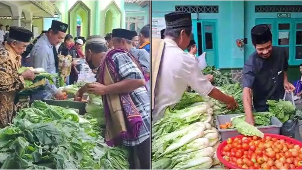 Masjid Ini Bagikan Sayuran ke Bapak-Bapak Usai Salat Jumat, Bikin Istri Bahagia