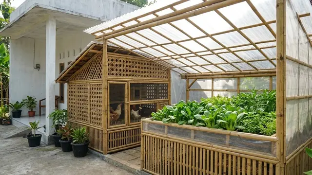 Kandang Ayam dan Greenhouse Mini