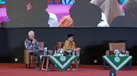 Pasangan nomor urut 3 Ganjar-Mahfud saat menjadi pembicara di Universitas Muhammadiyah Jakarta (UMJ). (Merdeka.com)