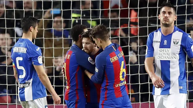 Dua Gol Lionel Messi Antar Barcelona Bungkam Leganes