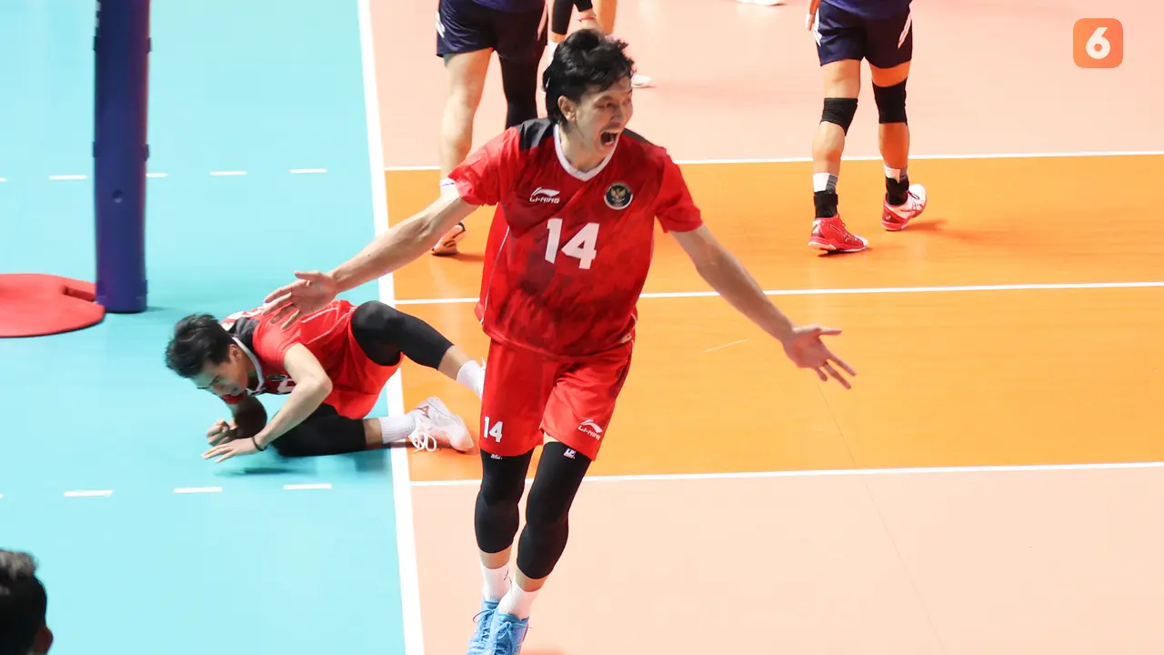 Foto: Momen Serve Farhan Halim Cetak 9 Poin Berurutan saat Laga Final Bola Voli Putra SEA Games 2023 Kontra Kamboja