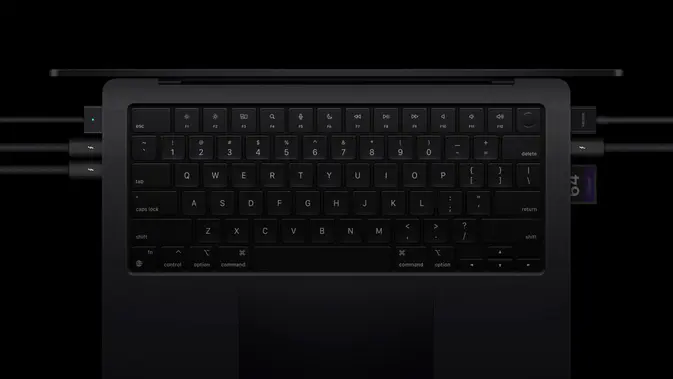 <p>Konektivitas di Apple MacBook Pro M4. (Doc: Apple)</p>