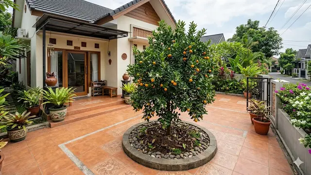 9 Pohon Buah Berakar Dangkal untuk Halaman Depan dengan Lantai Keramik