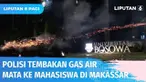 Tembakan gas air mata terus dilepaskan Brimob Polda Sulawesi Selatan setelah memukul mundur ribuan mahasiswa di Makassar. Di tempat terpisah, warga terlibat saling serang dengan ratusan mahasiswa. Dua warga terluka terkena anak panah dan batu.