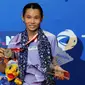 Tunggal putri Taiwan Tai Tzu Ying juara BCA Indonesia Open Super Series Premier 2016 setelah di final mengalahkan Wang Xihan dari Tiongkok, Minggu (5/6/2016). (Liputan6.com/Helmi Fithriansyah)