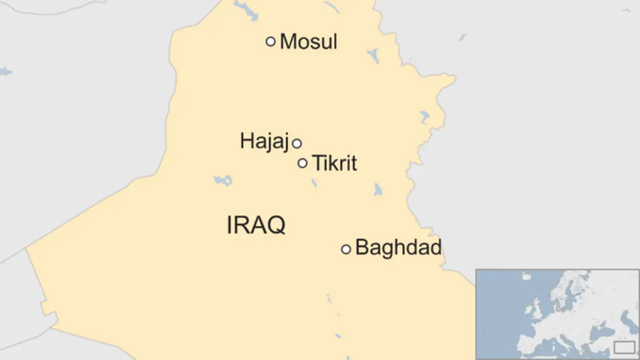 Lokasi ledakan di Tikrit, Irak. (BBC)