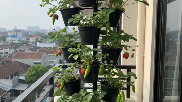Desain Kebun Buah Mini di Rumah Sempit. AI