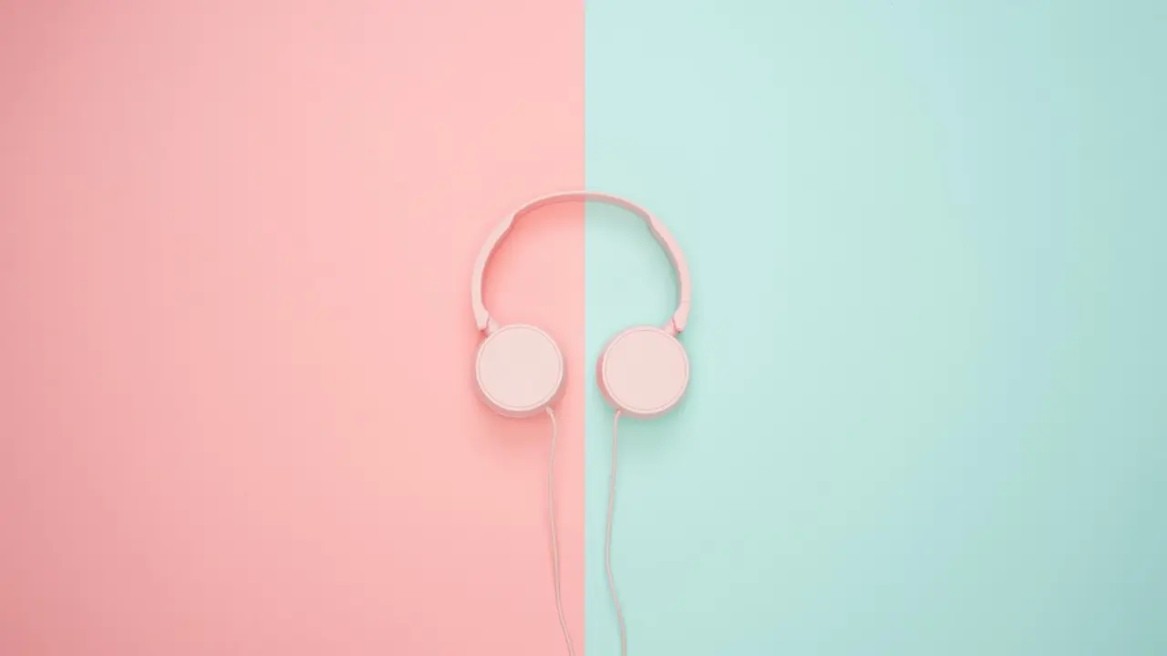 Ilustrasi mendengarkan lagu, musik