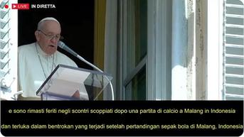 Paus Fransiskus Ikut Doakan Korban Tragedi Kanjuruhan Malang, Ucap Duka Cita