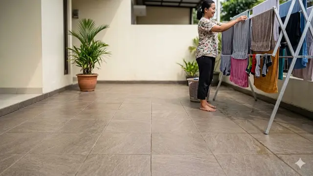Jenis Lantai yang Teras Tahan Panas untuk Area Jemur Rumah