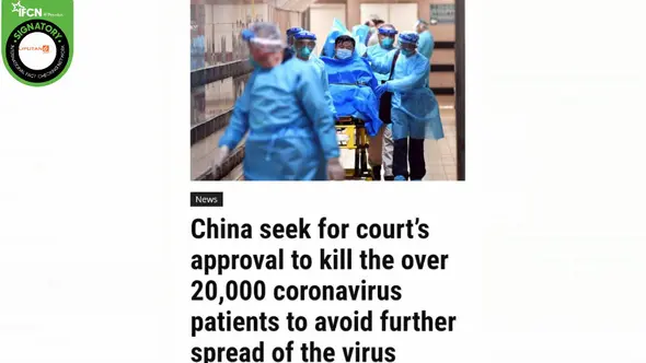 Cek Fakta: Hoaks China Minta Persetujuan Bunuh 20 Ribu Pasien Virus Corona (Screenshot)