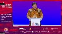 Menteri Koordinator bidang Perekonomian Airlangga Hartarto dalam&nbsp;Dialog B20-G20, Kamis (18/8/2022) (dok: Arief)