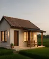 Gambar Rumah Bagus Sederhana tapi Terkesan Mewah di Pinggir Sawah (Image by ChatGPT)