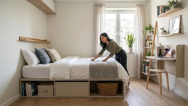 Cara Menata Kasur agar Kamar Kecil Terasa Luas/AI Generated