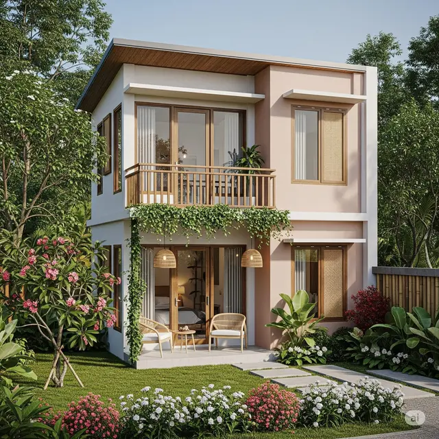 Gambar Rumah Sederhana di Kampung 2 Lantai. Foto: Gemini