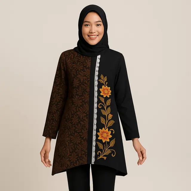5 Model Tunik Batik Bordir yang Modis dan Elegan untuk Wanita Modern