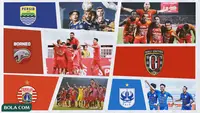 Kolase - Foto dan Logo Persib, Borneo FC, Bali United, PSIS, Persija (Bola.com/Adreanus Titus)