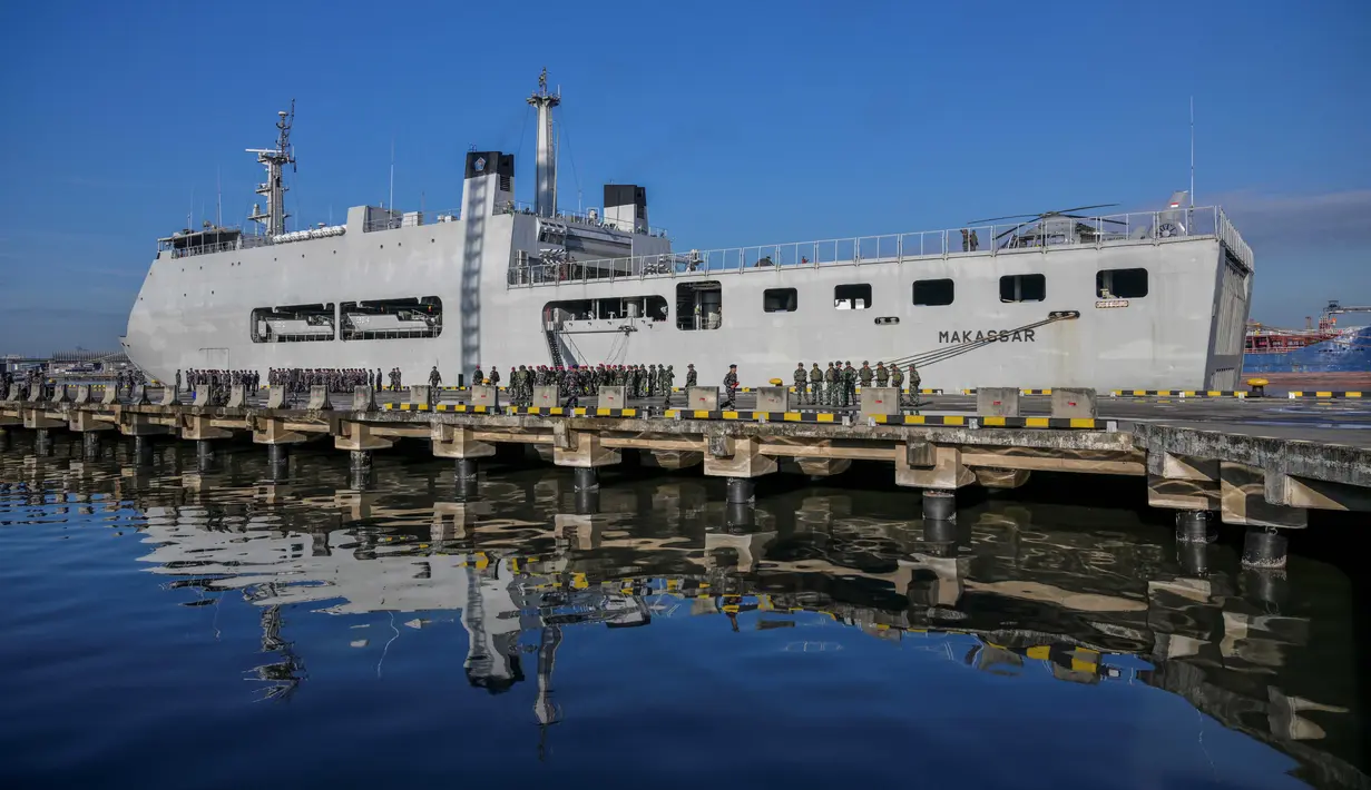 Ini menjadi bagian dari latihan gabungan multinasional Garuda Shield 2025 yang melibatkan Indonesia, Amerika Serikat, Jepang, Korea Selatan, dan Belanda. (BAY ISMOYO/AFP)