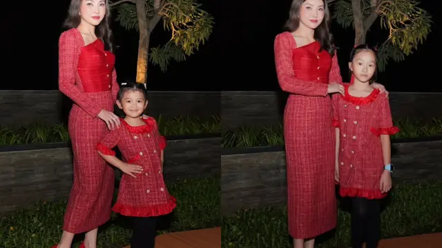 Jadi Natal Pertama Tanpa Ruben Onsu, Sarwendah dan Anak-Anak Tampil Kompak dengan Outfit Serba Merah