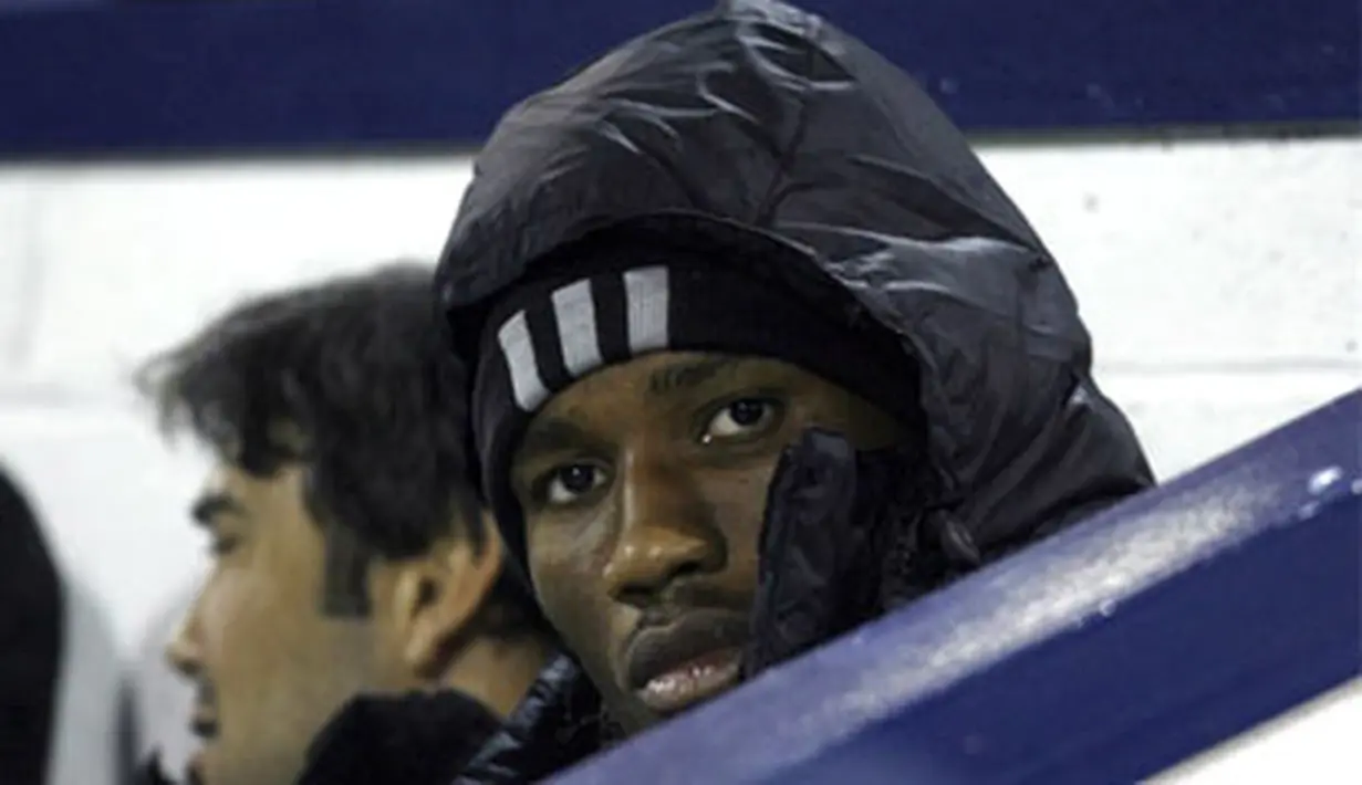 Chelsea's Didier Drogba as substitute against West Bromwich Albion during the Premier League match at Hawthorns on November 15 , 2008. Drogba faces a three-match ban for throwing a coin at Burnley supporters. AFP PHOTO/IAN KINGTON