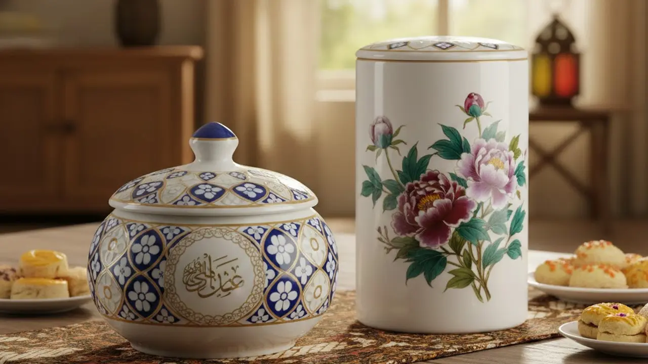 Toples lebaran bahan Keramik Porselen (Gemini AI)