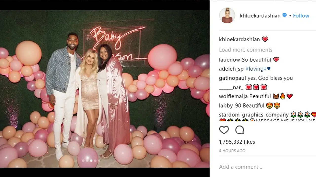 Mewahnya Dekorasi Baby Shower Khloe Kardashian dan Tristan Thompson