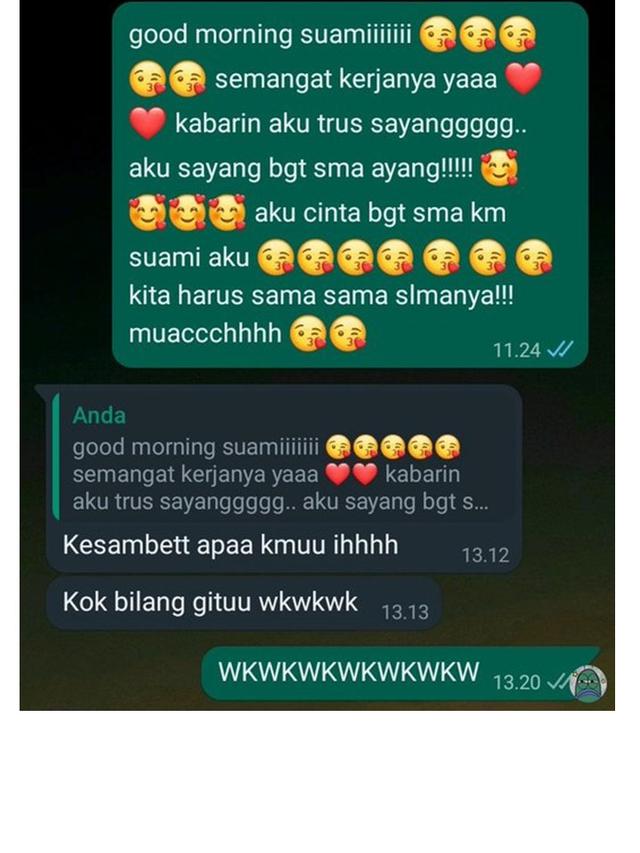6 Chat Prank Bucin Alay ke Pasangan Ini Kocak, Respon Suami Bikin Senyum